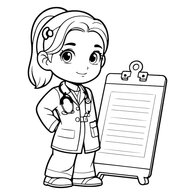 Desenho de Medico para colorir e imprimir: número 8