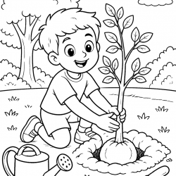 Desenho de Meio Ambiente para colorir e imprimir: número 1