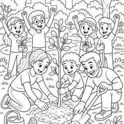 Desenho de Meio Ambiente para colorir e imprimir: número 5