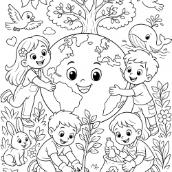 Desenho de Meio Ambiente para colorir e imprimir: número 14