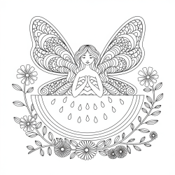 Desenho de Melancia para colorir e imprimir: número 7