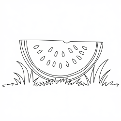 Desenho de Melancia para colorir e imprimir: número 8