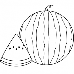 Desenho de Melancia para colorir e imprimir: número 10