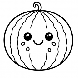Desenho de Melancia para colorir e imprimir: número 12