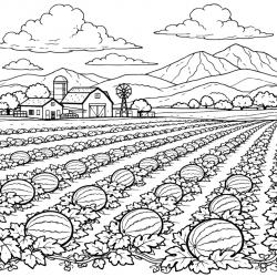 Desenho de Melancia para colorir e imprimir: número 13