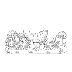 Desenho de Melancia para colorir e imprimir: número 15