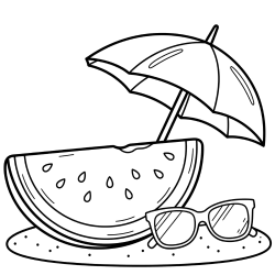 Desenho de Melancia para colorir e imprimir: número 16