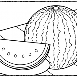 Desenho de Melancia para colorir e imprimir: número 19