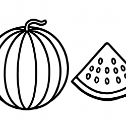 Desenho de Melancia para colorir e imprimir: número 22