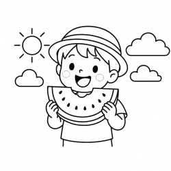 Desenho de Melancia para colorir e imprimir: número 24