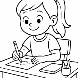 Desenho de Meninas para colorir e imprimir: número 1
