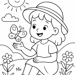 Desenho de Meninas para colorir e imprimir: número 2