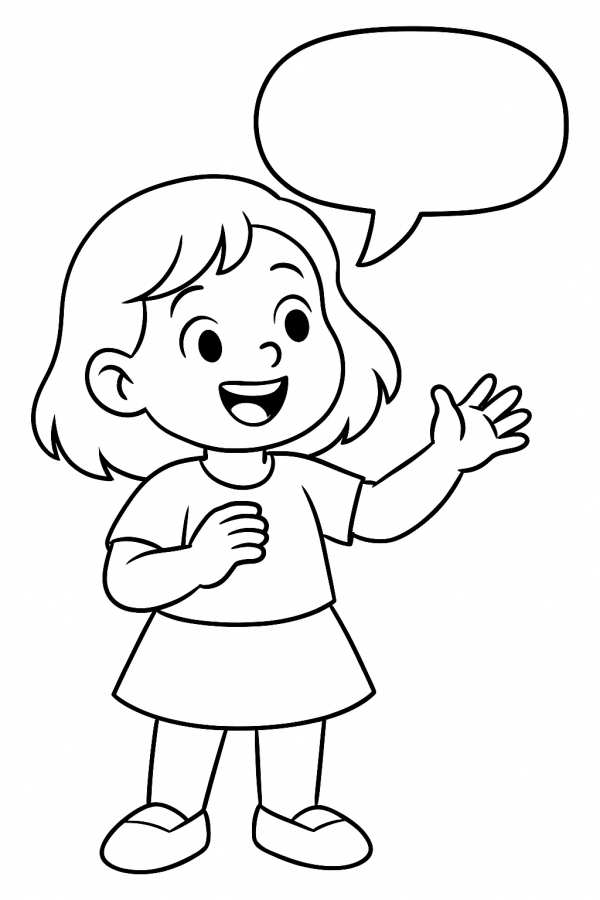 Desenho de Meninas para colorir e imprimir: número 3