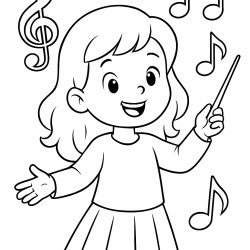 Desenho de Meninas para colorir e imprimir: número 5