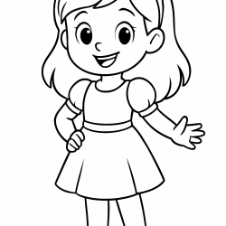 Desenho de Meninas para colorir e imprimir: número 10