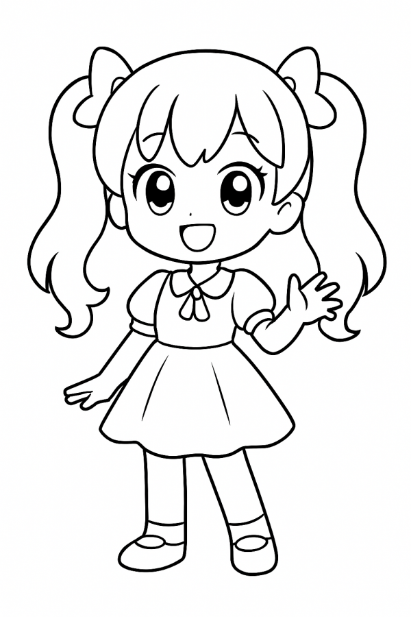 Desenho de Meninas para colorir e imprimir: número 13