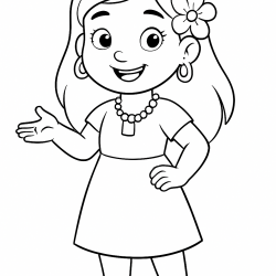Desenho de Meninas para colorir e imprimir: número 14