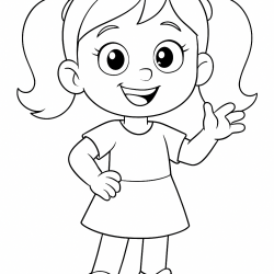 Desenho de Meninas para colorir e imprimir: número 15