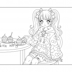 Desenho de Meninas para colorir e imprimir: número 16