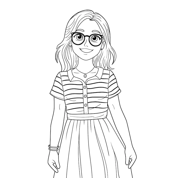Desenho de Meninas para colorir e imprimir: número 17