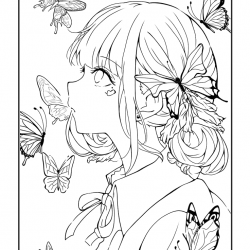 Desenho de Meninas para colorir e imprimir: número 18