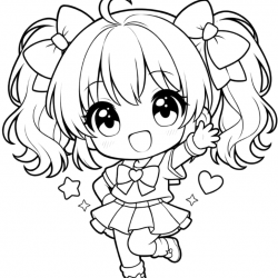 Desenho de Meninas para colorir e imprimir: número 20