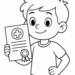 Desenho de Meninos para colorir e imprimir: número 1