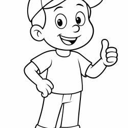 Desenho de Meninos para colorir e imprimir: número 2