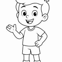 Desenho de Meninos para colorir e imprimir: número 3