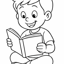 Desenho de Meninos para colorir e imprimir: número 4