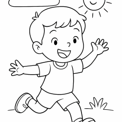 Desenho de Meninos para colorir e imprimir: número 5