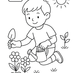 Desenho de Meninos para colorir e imprimir: número 15