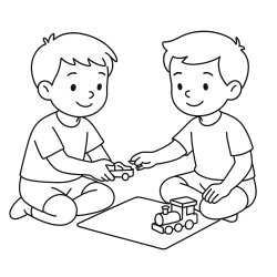 Desenho de Meninos para colorir e imprimir: número 24