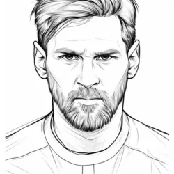 Desenho de Messi para colorir e imprimir: número 1