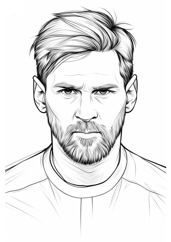Desenho de Messi para colorir e imprimir: número 2