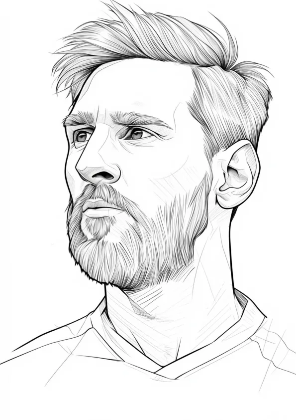 Desenho de Messi para colorir e imprimir: número 10