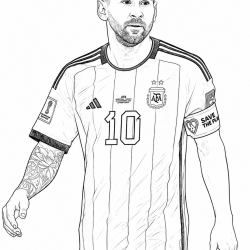 Desenho de Messi para colorir e imprimir: número 11