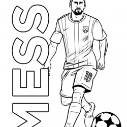 Desenho de Messi para colorir e imprimir: número 13