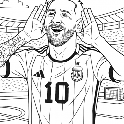 Desenho de Messi para colorir e imprimir: número 15