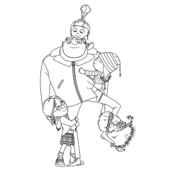 Desenho de Meu Malvado Favorito para colorir e imprimir: número 1
