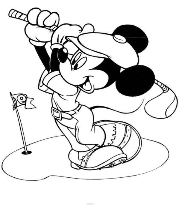 Desenho de Mickey para colorir e imprimir: número 3