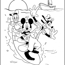 Desenho de Mickey para colorir e imprimir: número 4
