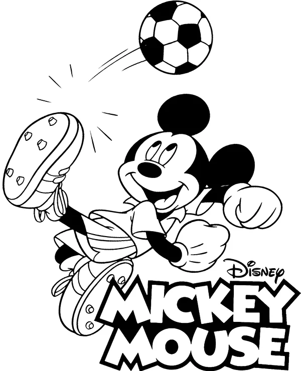 Desenho de Mickey para colorir e imprimir: número 6