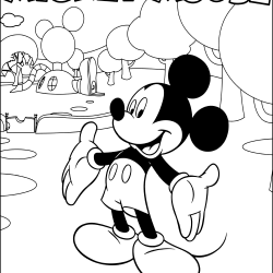 Desenho de Mickey para colorir e imprimir: número 7