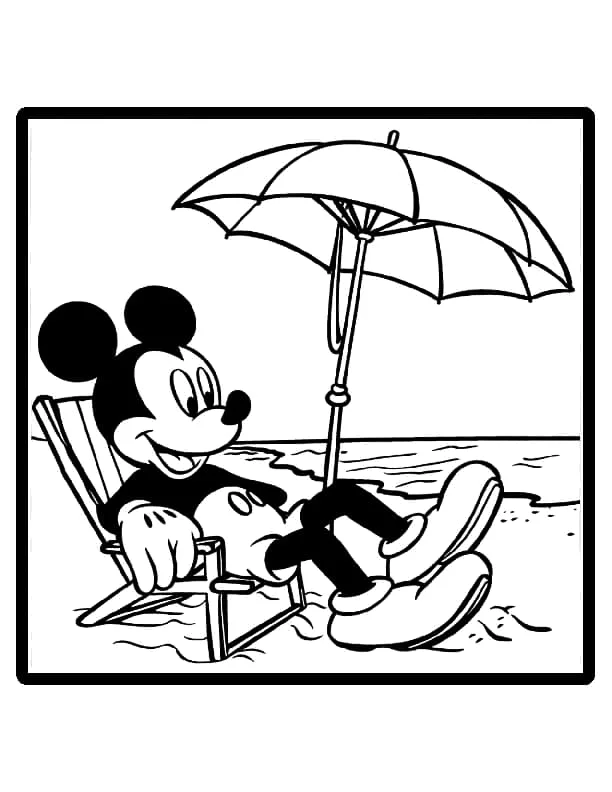 Desenho de Mickey para colorir e imprimir: número 15