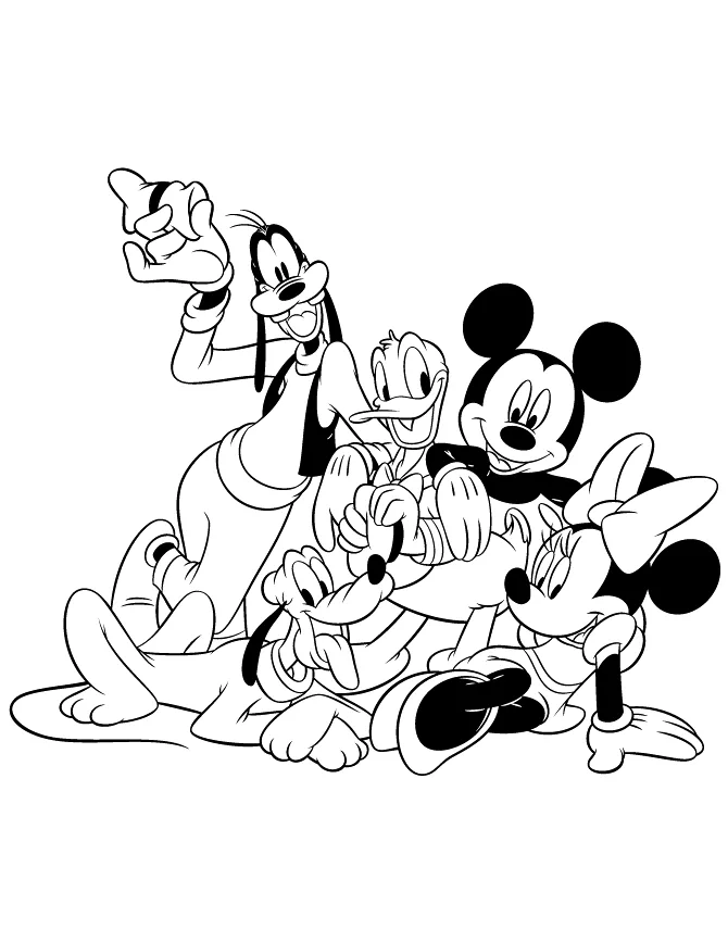 Desenho de Mickey para colorir e imprimir: número 16