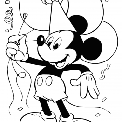 Desenho de Mickey para colorir e imprimir: número 18