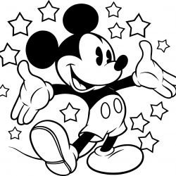 Desenho de Mickey para colorir e imprimir: número 22