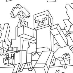 Desenho de Minecraft para colorir e imprimir: número 2