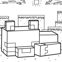 Desenho de Minecraft para colorir e imprimir: número 4